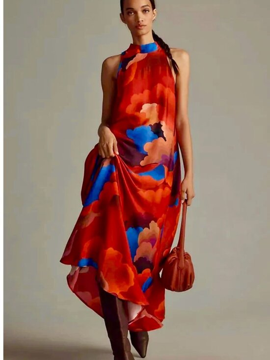 Farm Rio Dresses & Skirts - Farm Rio x Anthropologie Sleeveless Halter Maxi - worn once!
